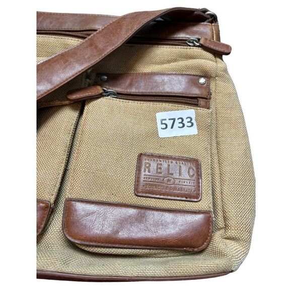 Relic Brand Canvas & Faux Leather Crossbody Bag With Multiple Pockets - Picture 12 of 12